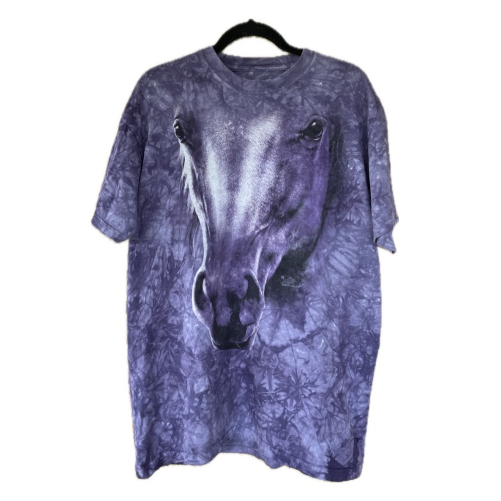 The Mountain Horse 🐴 Purple and Black Tie Dye Graphic Tee